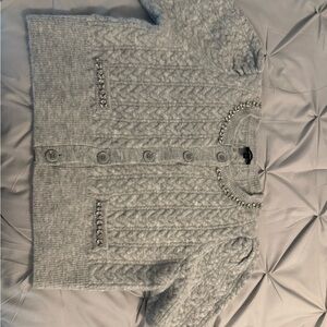 Express Light Gray Knit Cardigan